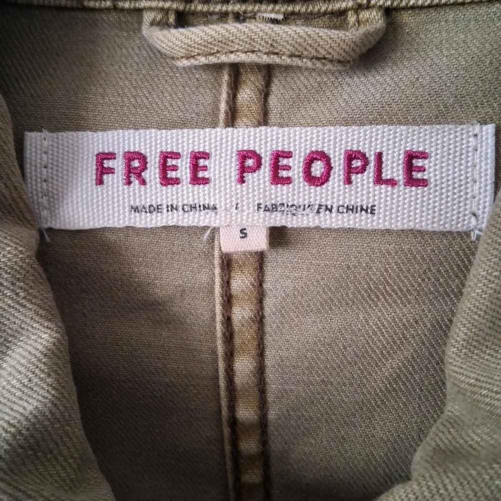 Free People Jacket Women's Small Olive‎ Utility Field Chore Barn Military Safari